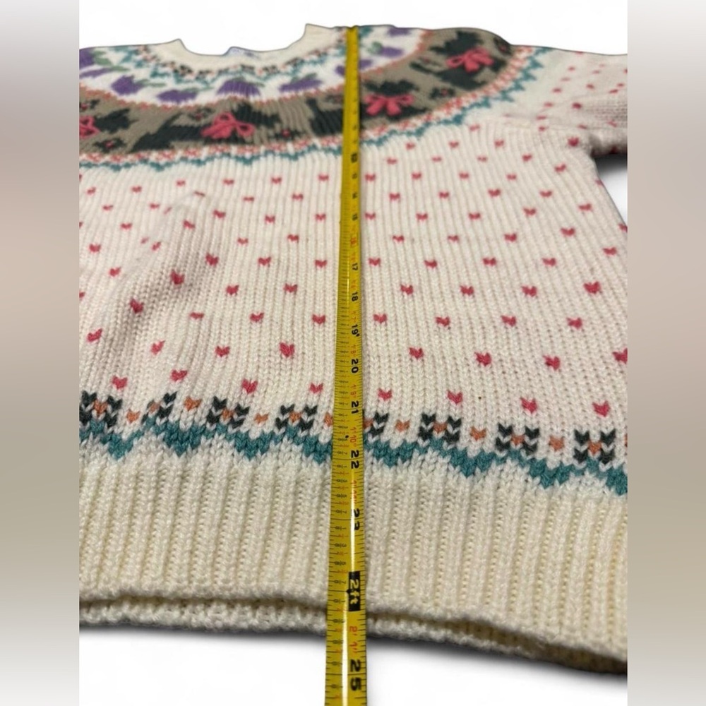 Vintage Northern Isles Scottie Dog Sweater Hand Embroidered Cottagecore cozy y2k - Picture 7 of 8